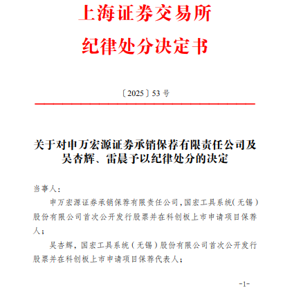 申报担责！申万宏源连收投行罚单